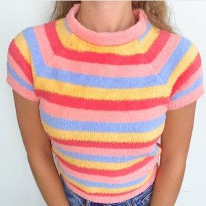 Forever 21 Fuzzy Short sleeve sweater